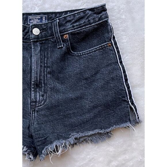 Abercrombie & Fitch Annie High Rise Shorts with Black & White Racer Stripes, 24 - Picture 7 of 16